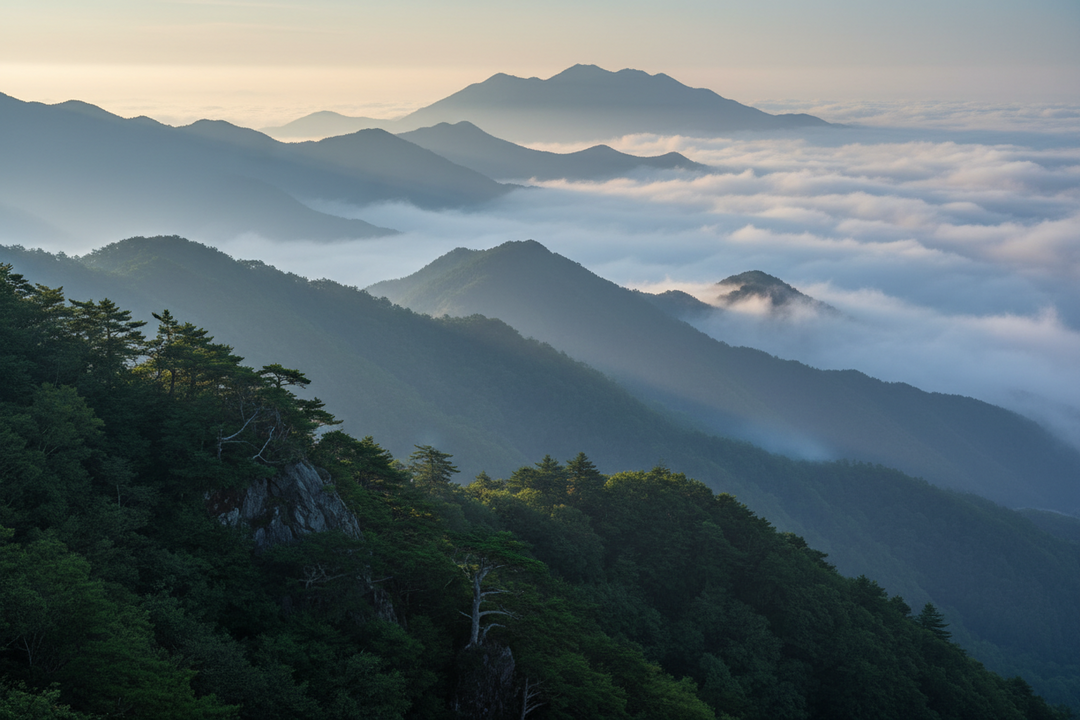 Photo d'un paysage montagneux japonais