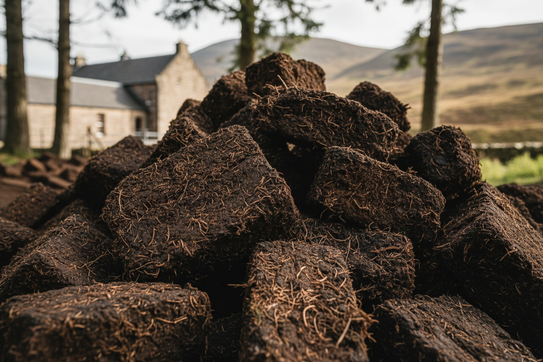Photographie de tourbe pour la production de whisky